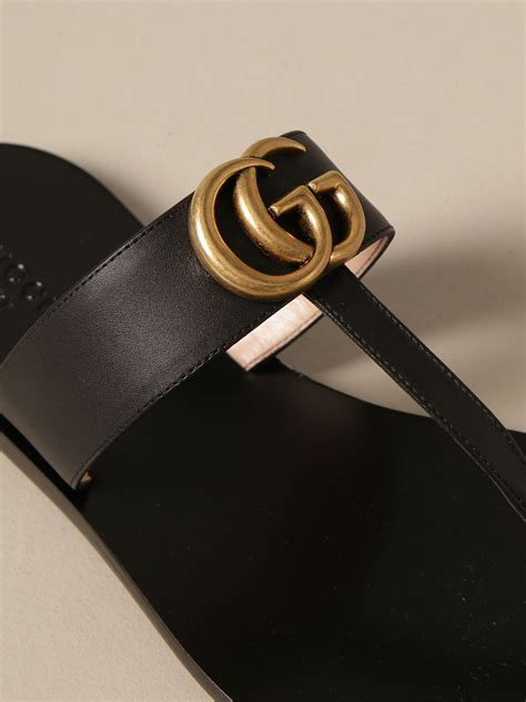 gucci marmont logo sandals|Gucci Marmont thong sandals sale.